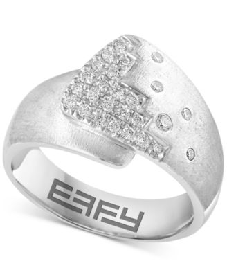 EFFY Collection - Diamond Staircase Cluster Statement Ring (1/5 ct. t.w.) in Sterling Silver