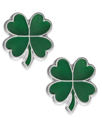 Macy's - Children's Four-Leaf Clover Stud Earrings in Sterling Silver