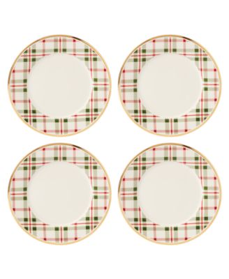 Holiday Plaid Dinner Plates, Set of 4 image