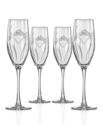 Dragonfly Champagne Flute 8oz - Set of 4 Glasses image