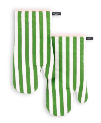 Botanical Stripe Oven Mitt 2-Pack Set, 7" x 13" image