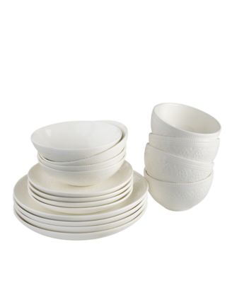 Fez 16 Pc. Double Bowl Dinnerware Set, Service for 4 image