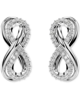 Swarovski - Silver-Tone & Rose Gold-Tone Hyperbola Stud Earrings