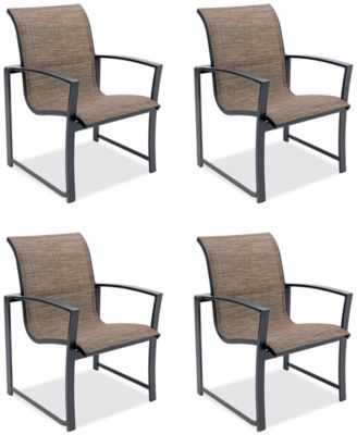 Wythburn Mix and Match Sleek Sling Outdoor Dining Chairs, Set of 4, Created for Macy's image