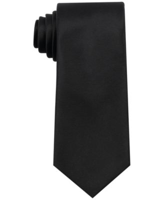 Calabrum - Men's Classic Extra-Long Solid Black Tie