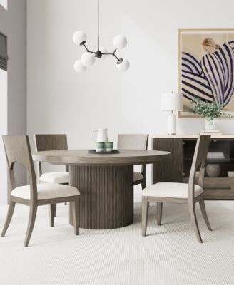 Macy's - Frandlyn 5pc Dining Set (Round Table + 4 Side Chairs)