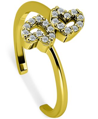 Giani Bernini - Cubic Zirconia Double Heart Toe Ring