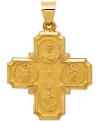 Macy's - 14k Gold Charm, Four-Way Medal