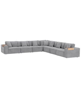 Furniture - Nycolle 7-Pc. Fabric L-Shape Sectional Sofa