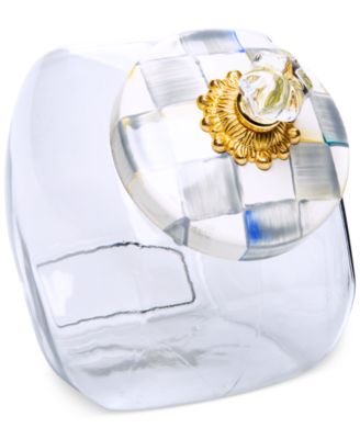 MacKenzie-Childs - Cookie Jar with Sterling Check Lid