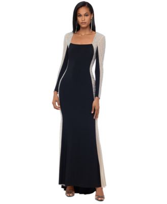 XSCAPE - Embellished Colorblocked Gown