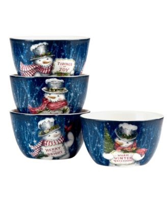 Snowman Greetings Ice Cream Bowls, Set of 4 image