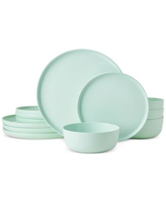 Mikasa - Samantha Mint Green 12-Pc. Dinnerware Set, Service for 4