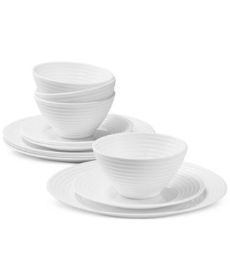 Opal Glass Spiral 12 Pc. Dinnerware Set, Service for 4, Exclusively at Macy's image