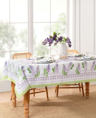 Elrene - Lilac Garden Floral Rectangle Tablecloth, 60" X 84"