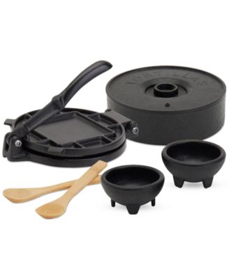 INFUSE - 6-Piece Cast Iron Tortilla Press Set