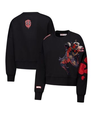 Freeze Max - Women's Black Deadpool Comic Panel Loose Fit Pullover Sweatshirt