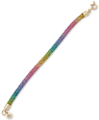 Emily in Paris - Gold-Tone Rainbow Crystal Pav&eacute; Link Bracelet