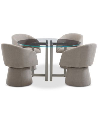 Furniture - 5 Pc. Dining Set (Emila Round Table & 4 Korder Chairs)