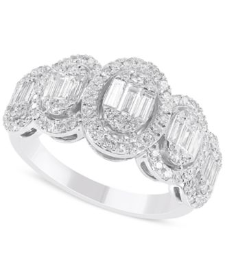 Macy's - Diamond Cluster Statement Ring (3/4 ct. t.w.) in 14k White Gold