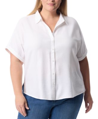 Gloria Vanderbilt - Plus Size Daisy Cuffed-Sleeve Button-Front Shirt