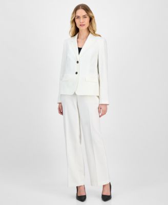 Le Suit - Women's Crepe Two-Button Jacket & Pull-On Pantsuit