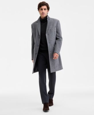 Ted Baker - Men's Classic-Fit Twill Wool-Blend Overcoat