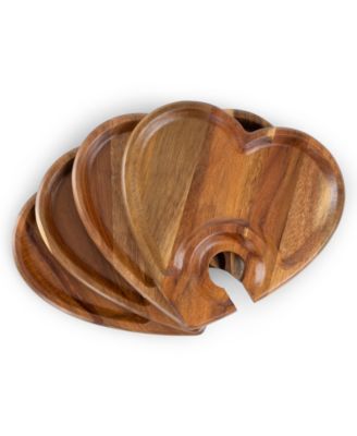 Heart Shaped Wine Appetizer Plates, Set of 4 image