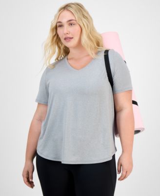 ID Ideology - Plus Size Curved-Hem V-Neck Top