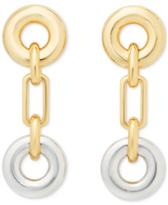 kate spade new york - Two-Tone Interlock Linear Drop Earrings