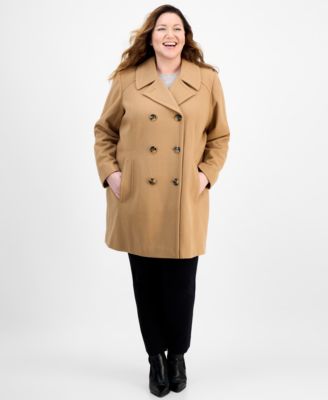 Anne Klein - Plus Size Double-Breasted Peacoat