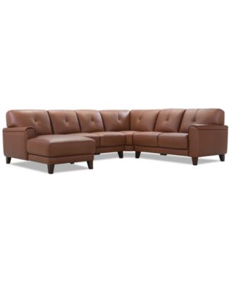 Furniture - Ashlinn 4-Pc. Leather Chaise Sectional