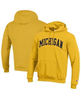 Champion - Men's Maize Michigan Wolverines Basic Arch Fleece Pullover Hoodie