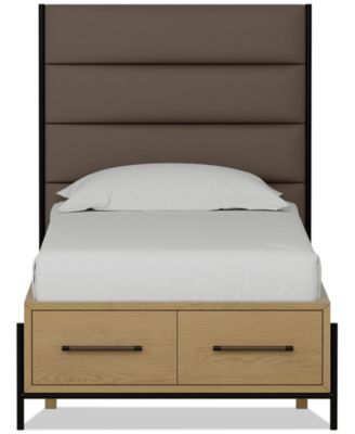 Furniture - .Linstead Twin Upholstered Storage Bed