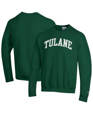 Champion - Men's Green Tulane Green Wave Basic Arch Fleece Pullover Sweatshirt