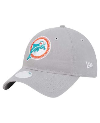 New Era - Women's Gray Miami Dolphins Throwback 9TWENTY Adjustable Hat