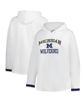 Fanatics - Women's White Michigan Wolverines Plus Size Pullover Hoodie