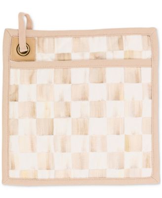 MacKenzie-Childs - Mocha Check Cotton Square Potholder