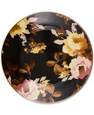 MacKenzie-Childs - Wild Rose Brown Enameled Dinner Plate