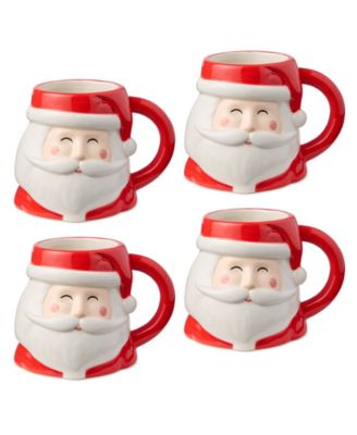 Christmas Whimsy Santa 3-D Mugs, Set of 4 image