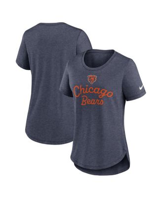 Nike - Women's Navy Chicago Bears Script Tri-Blend T-Shirt