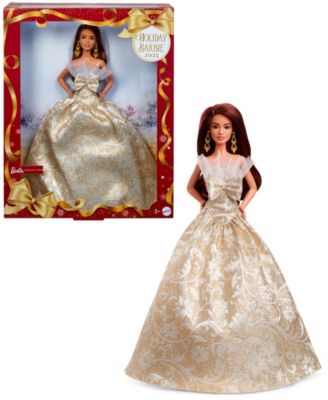 2025 Holiday Barbie Doll with Dark Brown Hair image