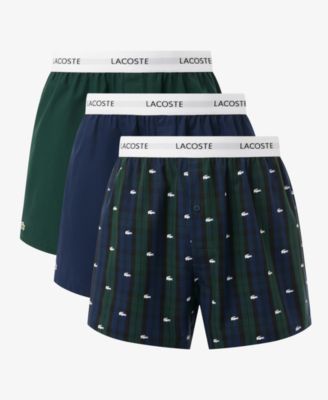 Lacoste - Men's 3-Pack Regular-Fit Woven Boxer Set
