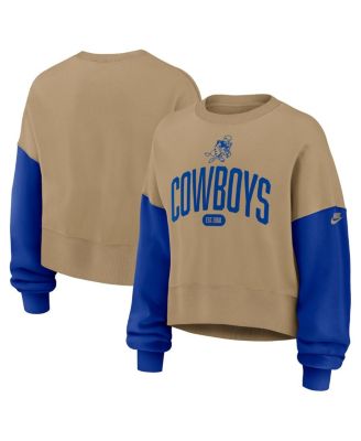 Nike - Women's Tan Dallas Cowboys Oversized Rewind Pullover Sweatshirt