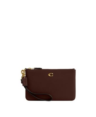 COACH - Polished Pebble Leather Small Zip-Top Wristlet