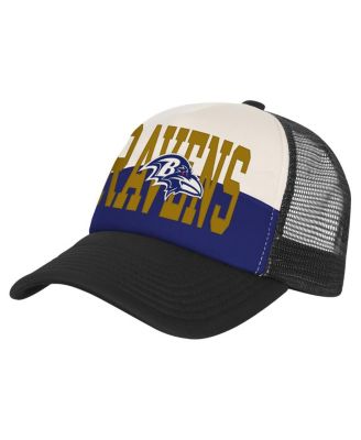 Outerstuff - Men's White/Black Baltimore Ravens Modern Fan Trucker Adjustable Hat