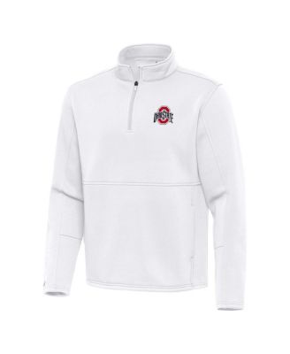 Antigua - Men's White Ohio State Buckeyes Twist Quarter-Zip Pullover Jacket