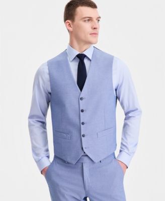 Men's Modern-Fit TH Flex Stretch  Chambray Suit Separate Vest image