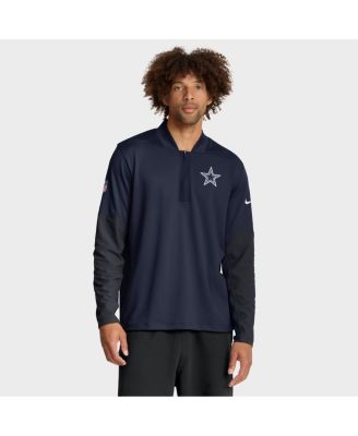 Nike - Men's Navy Dallas Cowboys Sideline Dri-FIT Half-Zip Pullover