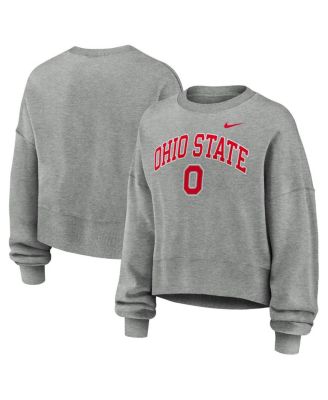 Nike - Women's Heather Gray Ohio State Buckeyes Oversized Phoenix Arch Pullover Sweatshirt